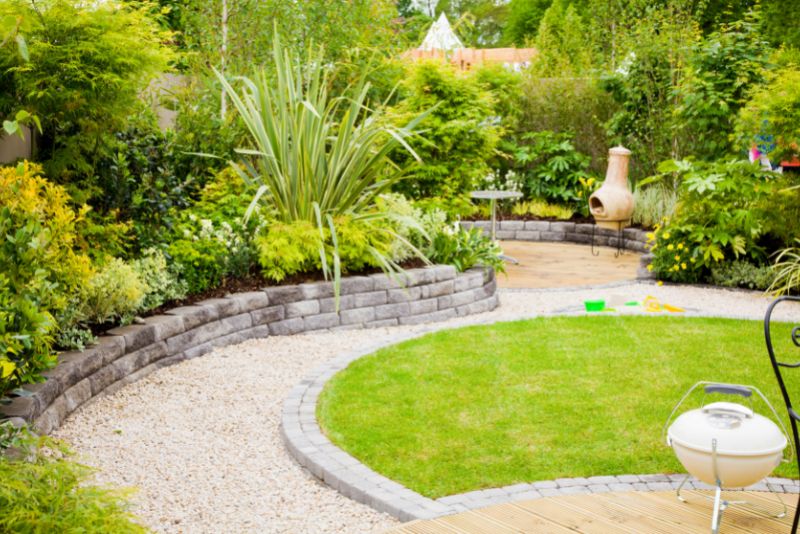 garden with fake lawn