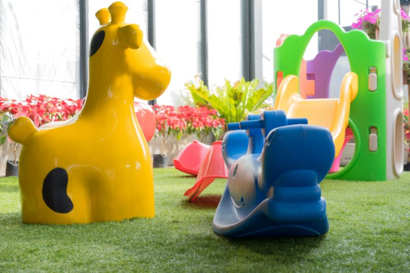 playground with artificial grass